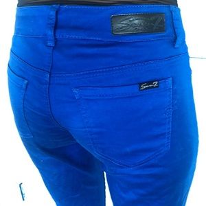 Seven 7 Royal Blue Sateen Stretch Pants